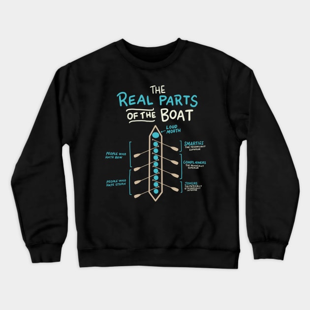 The Real Parts Of The Boat - Funny Rowing Crewneck Sweatshirt by GigibeanCreations